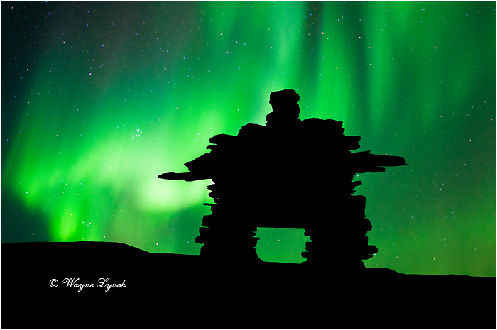 Inukshuk & Northern Lights by Dr. Wayne Lynch ©